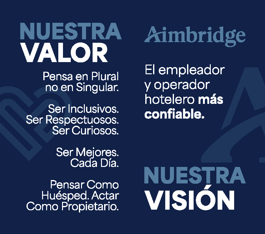 The Aimbridge Vision Values and Pillar Mission "Spanish" Cards