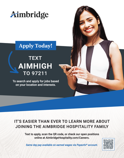 Aimbridge Text to Apply Flyer & Window Cling