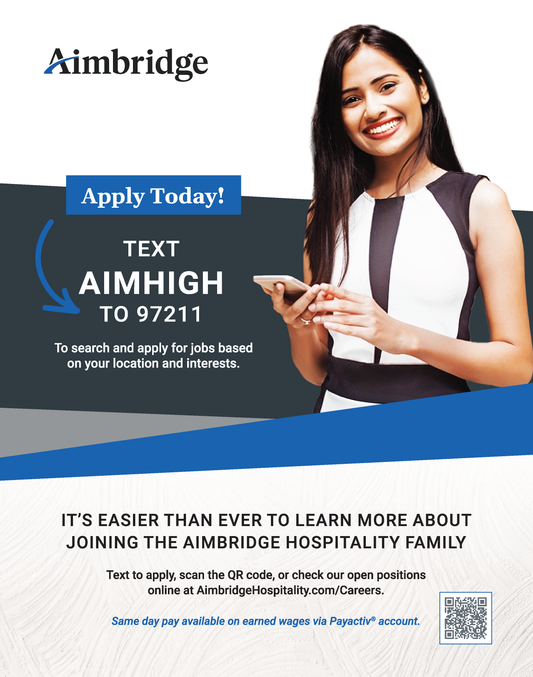 Aimbridge Text to Apply Flyer & Window Cling